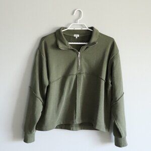 Kismet Women's Green Sz S 1/4 Zip Luxury Pullover Long Sleeve Sweatshirt Sweater